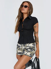 Cottesloe Blouse Top Textured Black