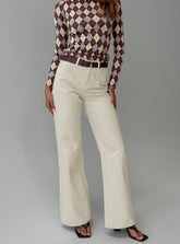 Maple Mid Rise Flare Jeans Ecru
