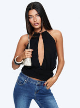 Marolyn Keyhole Top Black