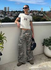 Sweetness Low Rise Straight Leg Jeans Digital Camo