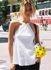 Flutter Halter Top White