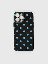 Ferrera iPhone Case Black / Blue Polka