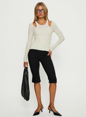 Ceyla Layered Long Sleeve Top White / Stripe
