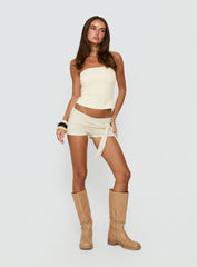 Daily Define Tie Waist Micro Shorts White
