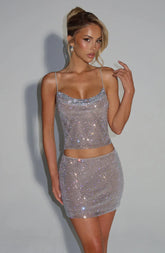 Nila Mini Skirt - Silver