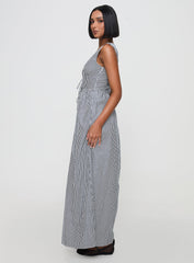 Pokey Maxi Dress Black / White Stripe