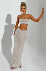 Dimity Maxi Skirt - Nude