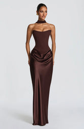 Maggie Maxi Dress - Plum Brown