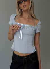 Trynia Short Sleeve Top Blue