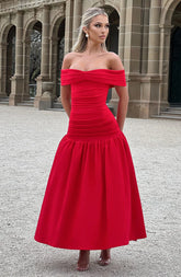 Wilhelmina Midaxi Dress - Red