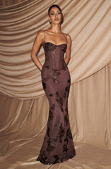 Nefertiti Maxi Dress - Plum Brown