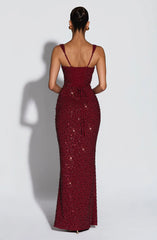 Calanthe Maxi Dress - Burgundy Sparkle