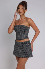 Tabitha Mini Skirt - Black/White