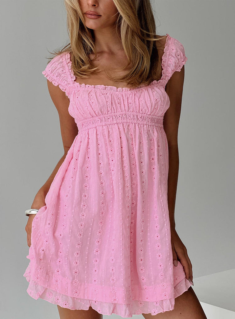 Carlita Mini Dress Pink Petite – Petal Polly
