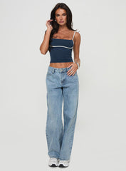 Maidenwell Contrast Top Blue