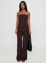 Irresistible Strapless Top Chocolate Petite