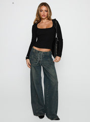Baseline Rib Long Sleeve Top Black