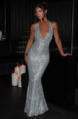 Lorena Maxi Dress - Silver Lined