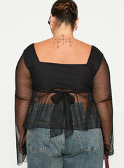 Fiorello Long Sleeve Top Black Curve