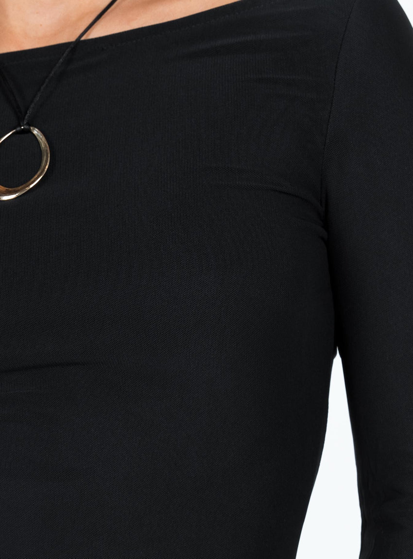Lukea Long Sleeve Mini Dress Black Petite – Petal Polly