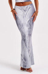 Charmayne Maxi Skirt - Grey Body Print