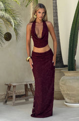 Myra Maxi Skirt - Cherry Lacquer