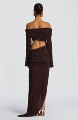 Adelphia Midi Dress - Plum Brown