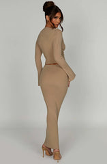 Elia Maxi Skirt - Beige