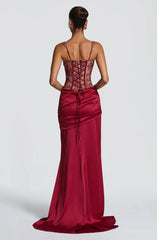 Nixie Corset - Burgundy Lace